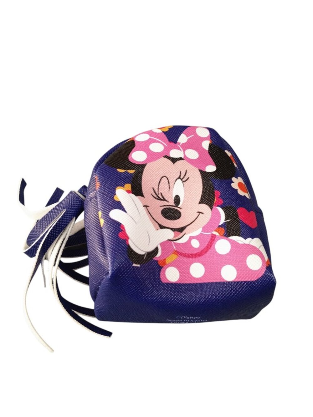 Minnie Mouse Disney Mini Backpack Pouch With Keychain Keyring Tassel Purple